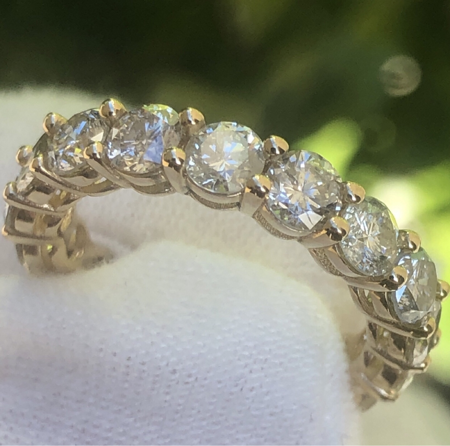Real Natural 4.6 Carat Diamond Eternity Ring Band 14k Gold