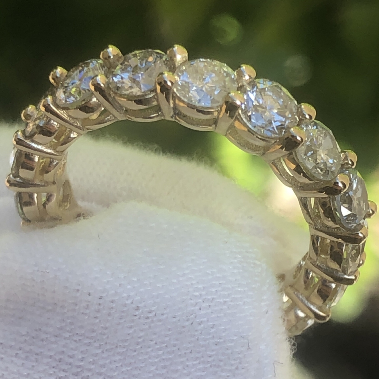 Real Natural 4.6 Carat Diamond Eternity Ring Band 14k Gold - photo 5