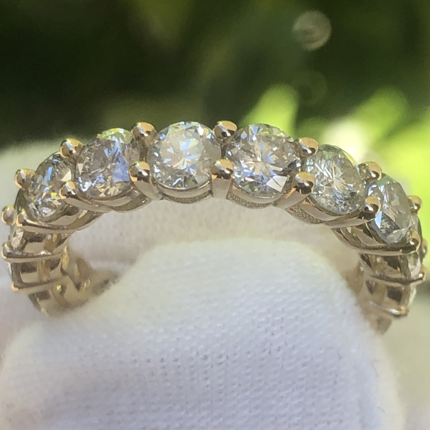 Real Natural 4.6 Carat Diamond Eternity Ring Band 14k Gold - photo 4