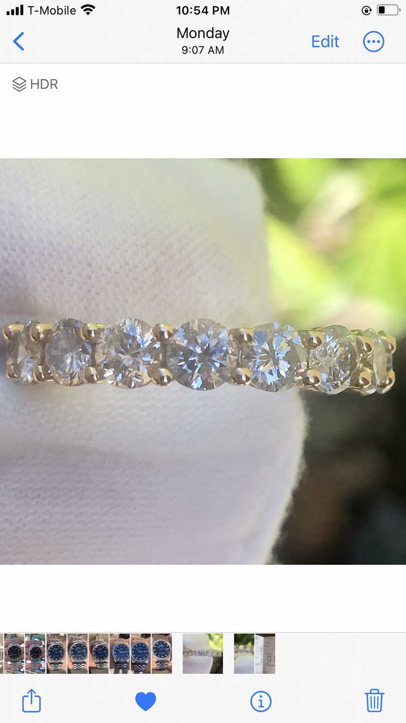 Real Natural 4.6 Carat Diamond Eternity Ring Band 14k Gold - photo 2