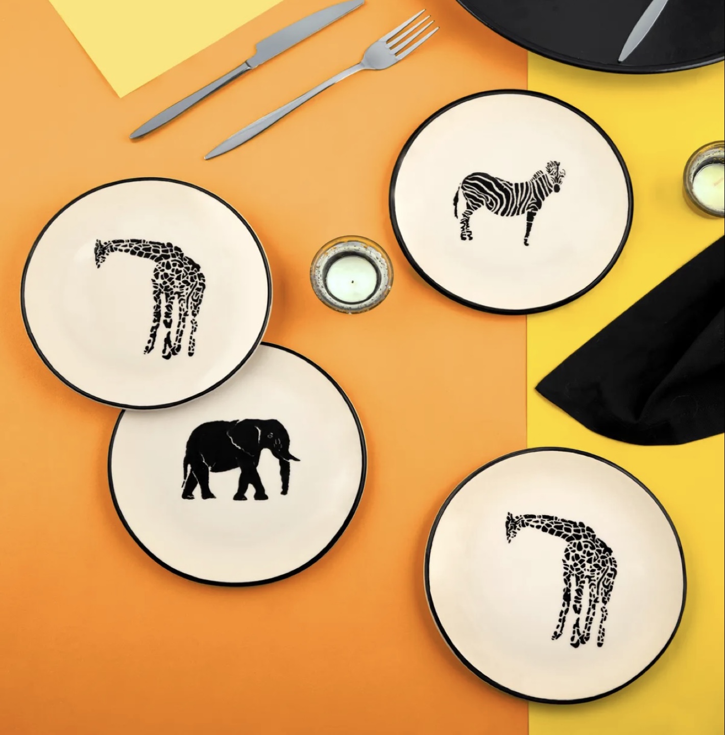 Set of six animal-themed plates and saucers - photo 4