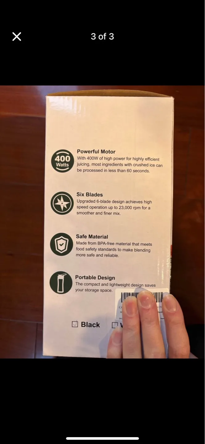 MOKO Portable Blender - 400W, 6 Blades, 600ml image indicator(3)