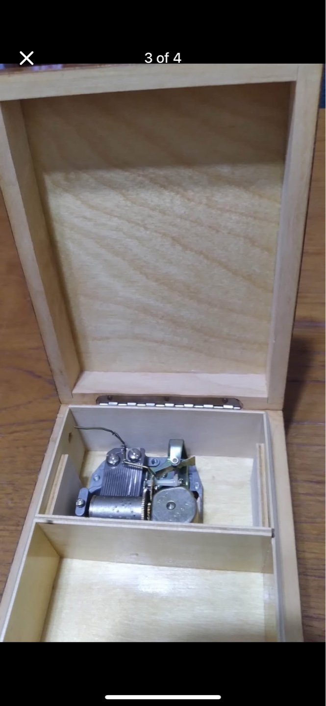 Vintage Hummel Wooden Music Box with Girl and Flowers Design - photo 3