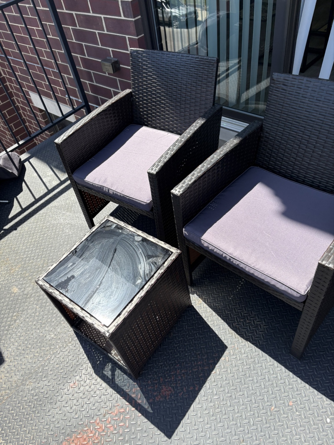 Outdoor Patio Conversation Set: 2 Chairs & Table - photo 2