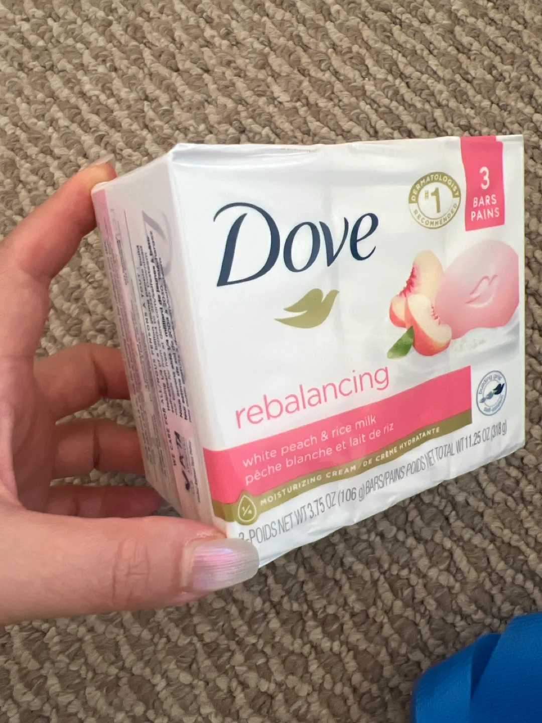 NEW Dove Rebalancing White Peach & Rice Milk  Body Wash (3 bars) image indicator(2)