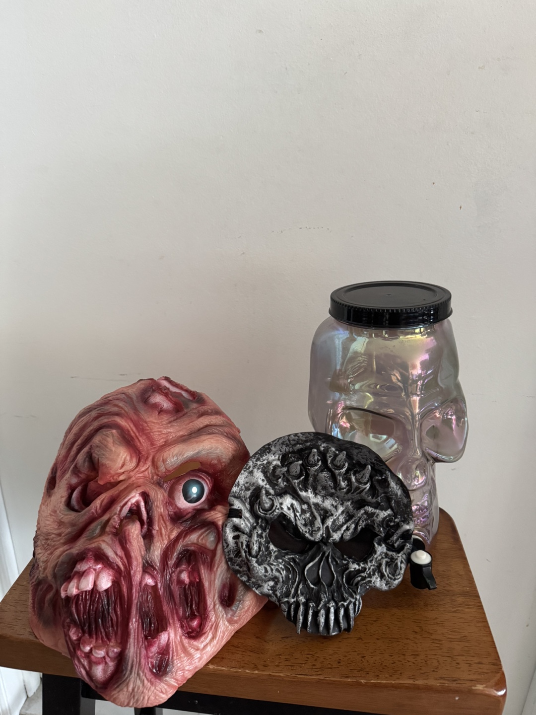 Halloween Bundle: Two Scary Masks & Skull Beverage Dispenser