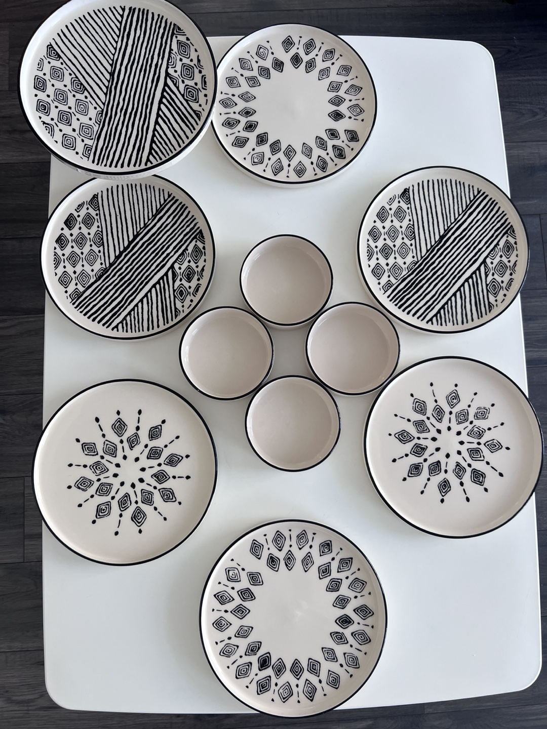 Modern Ceramic Serving Set - Black and White Pattern - photo 2