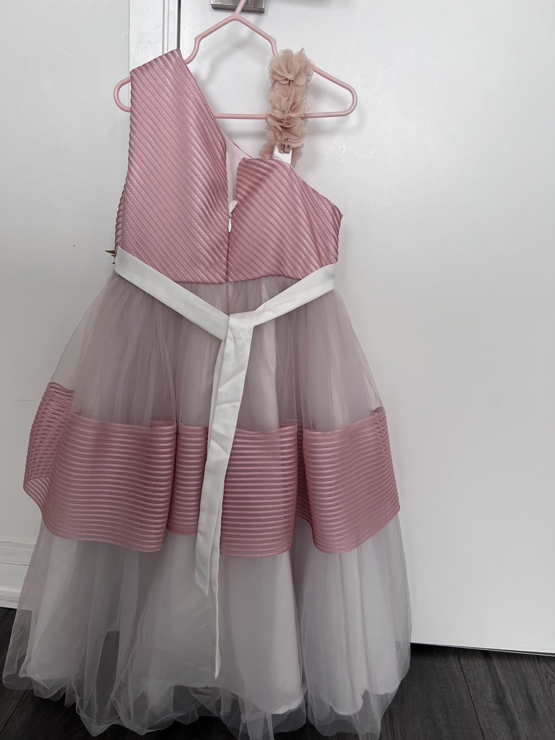 Blink Blank Girls' Pink One-Shoulder Flower Girl Dress Size 110