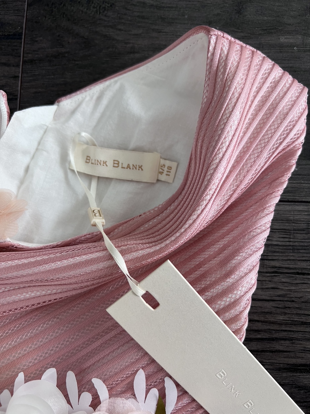 Blink Blank Girls' Pink One-Shoulder Flower Girl Dress Size 110 - photo 3