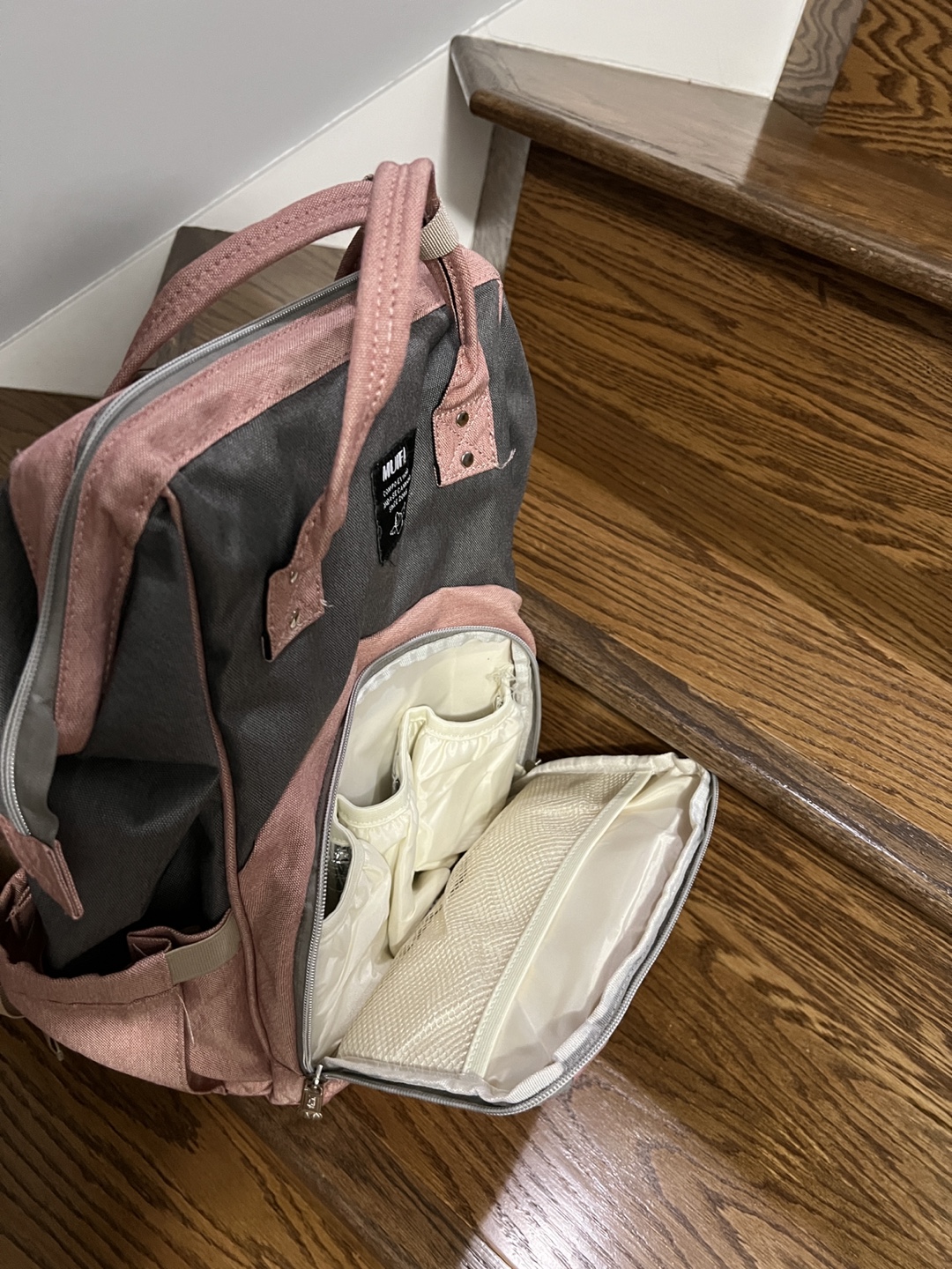 MUIFA Diaper Bag Backpack - Pink and Grey - photo 2