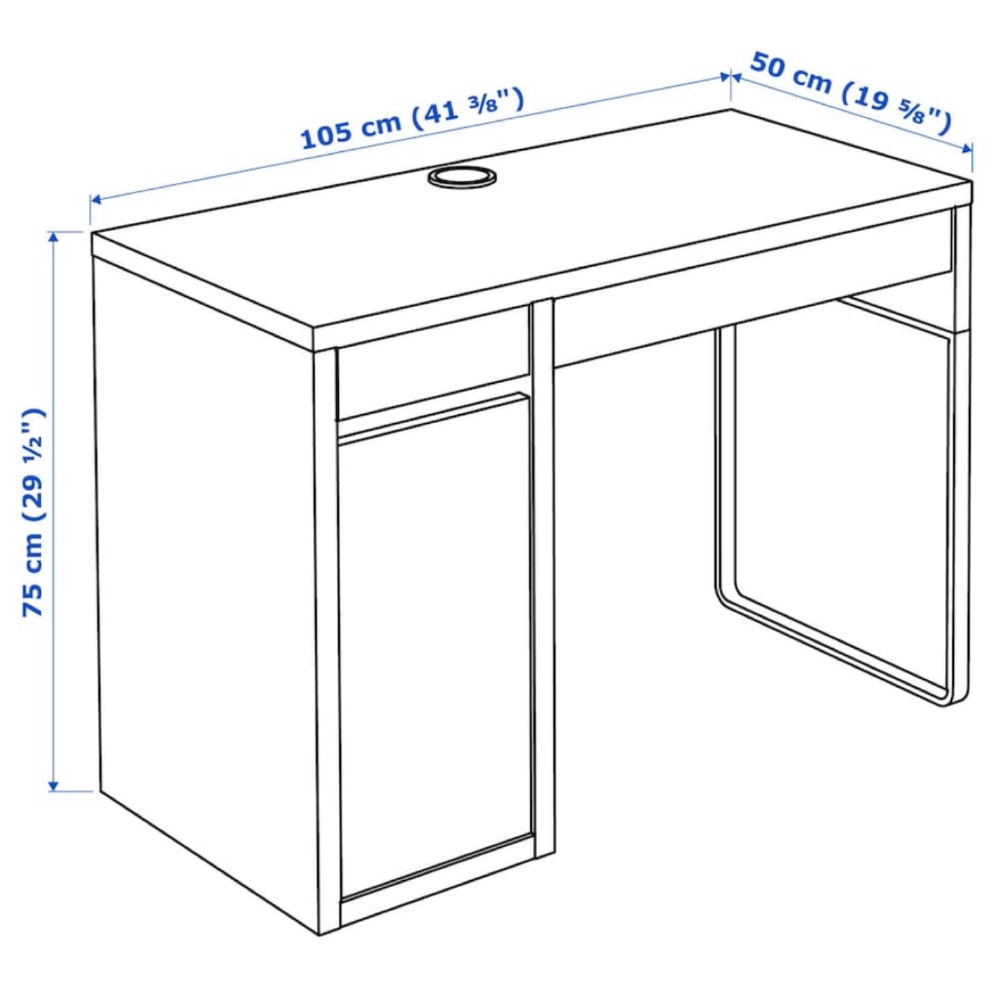 White IKEA MICKE Desk - photo 4