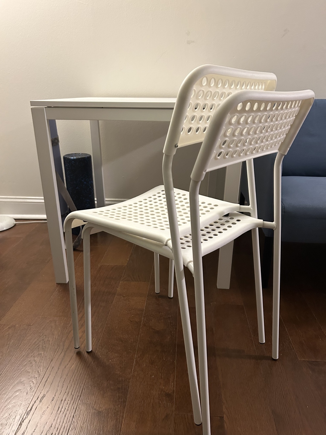 IKEA White Table and Two Chairs Set