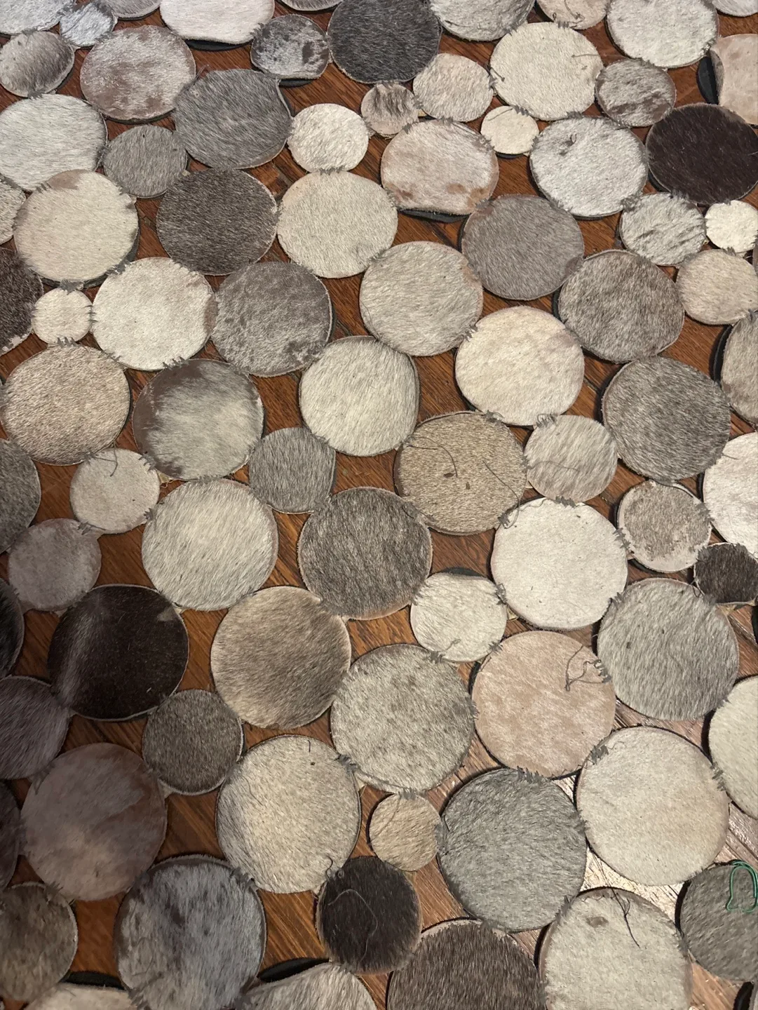 Round Hair-on-Hide Patchwork Rug image indicator(4)