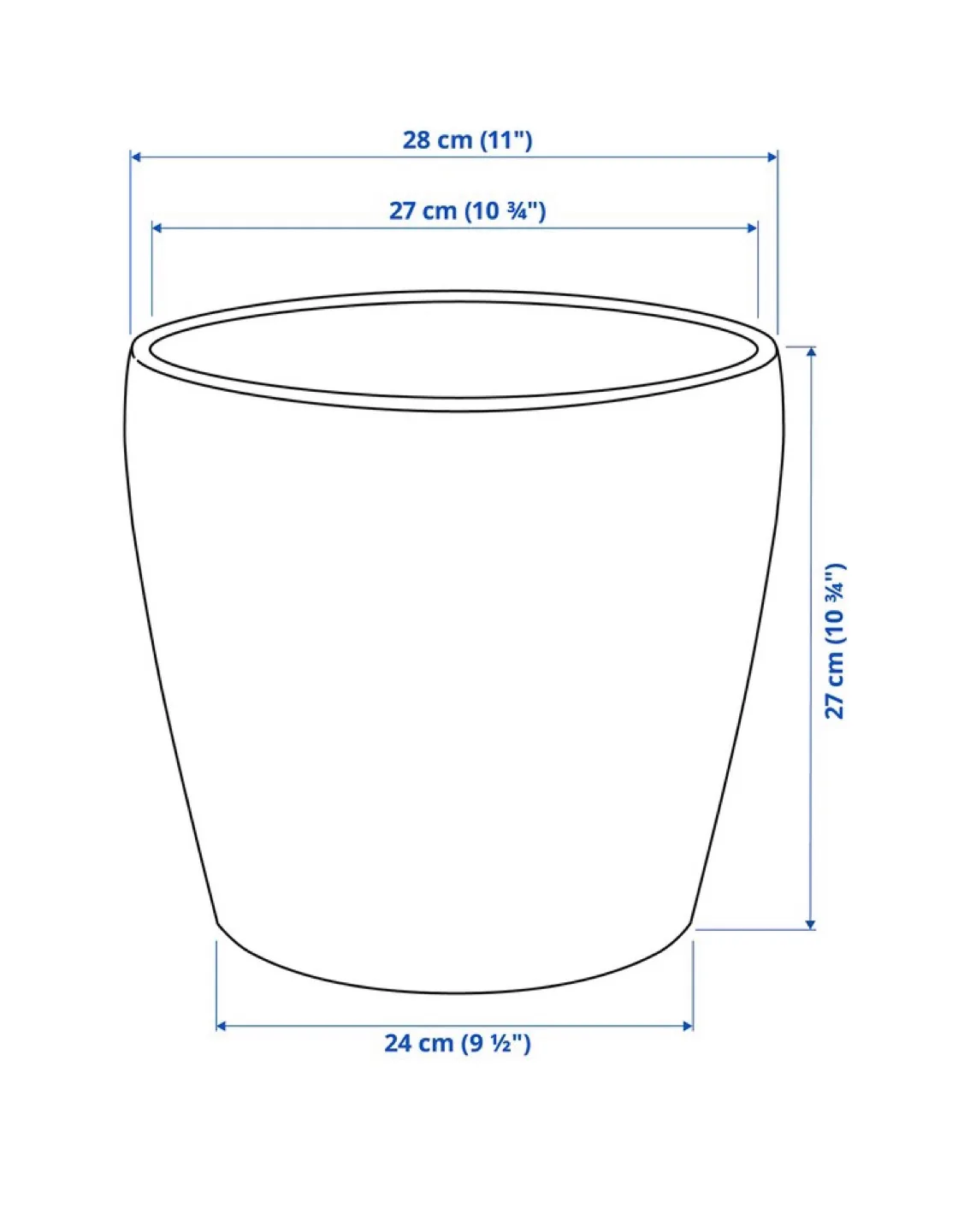 IKEA Persillade Large Plant Pot Dark Grey image indicator(5)