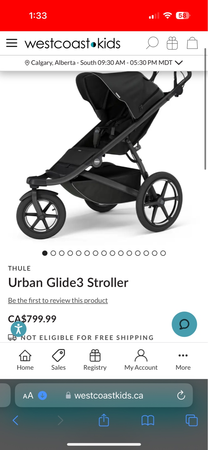 Thule Urban Glide 3 Jogging Stroller- Black