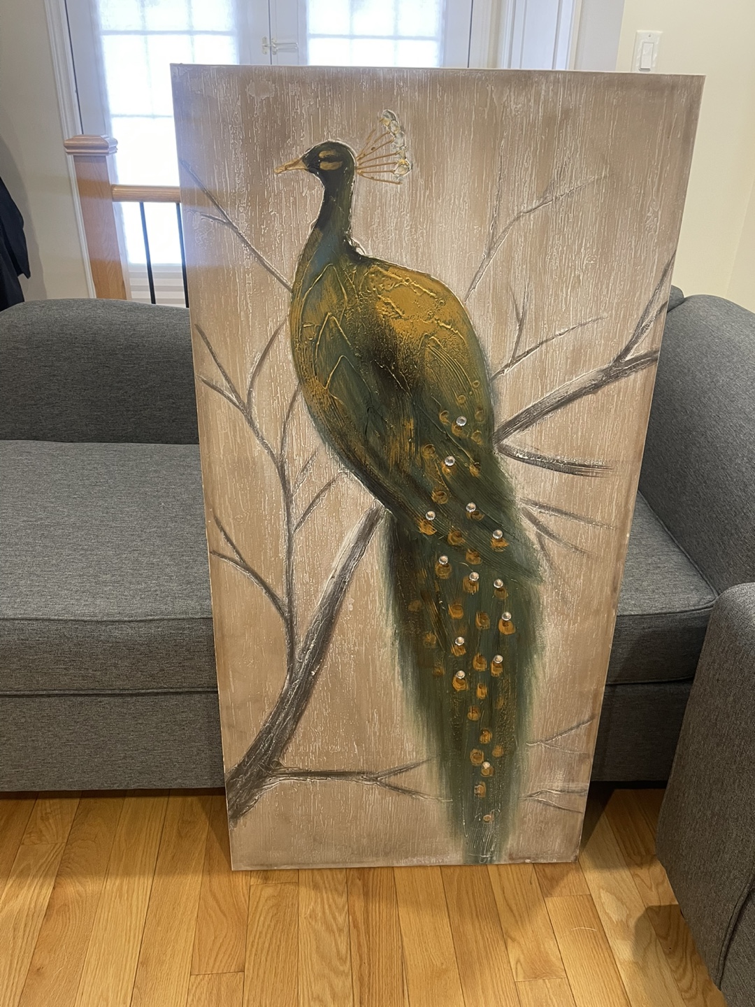 Large Peacock Canvas Wall Art