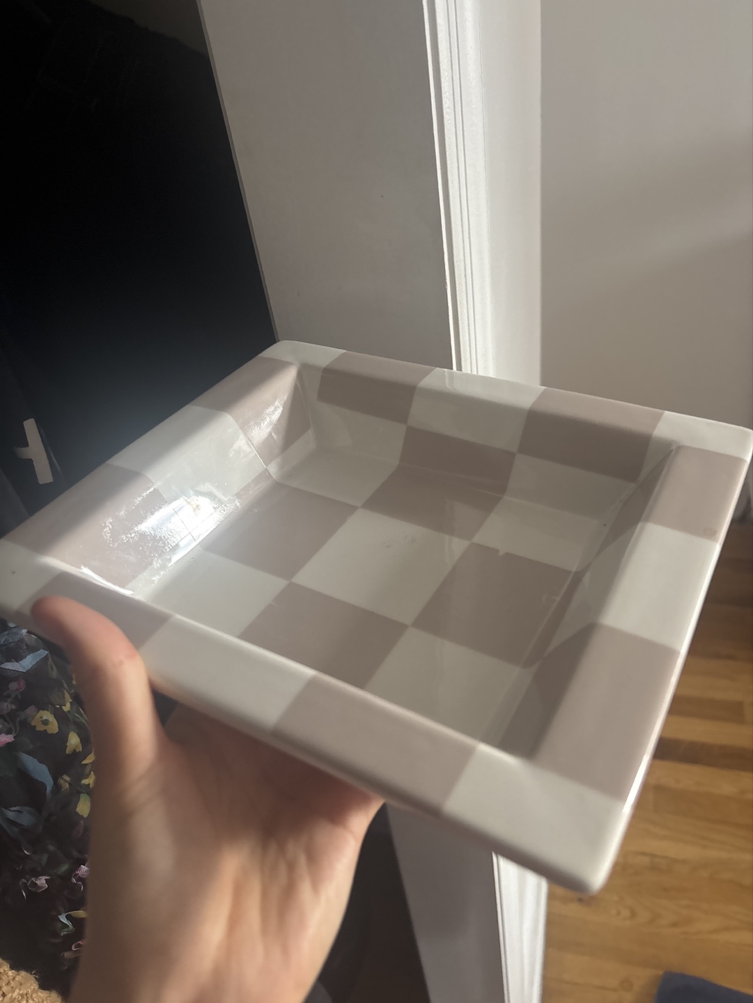 Checkered Ceramic Jewlery Fun Dish 👒👒💚