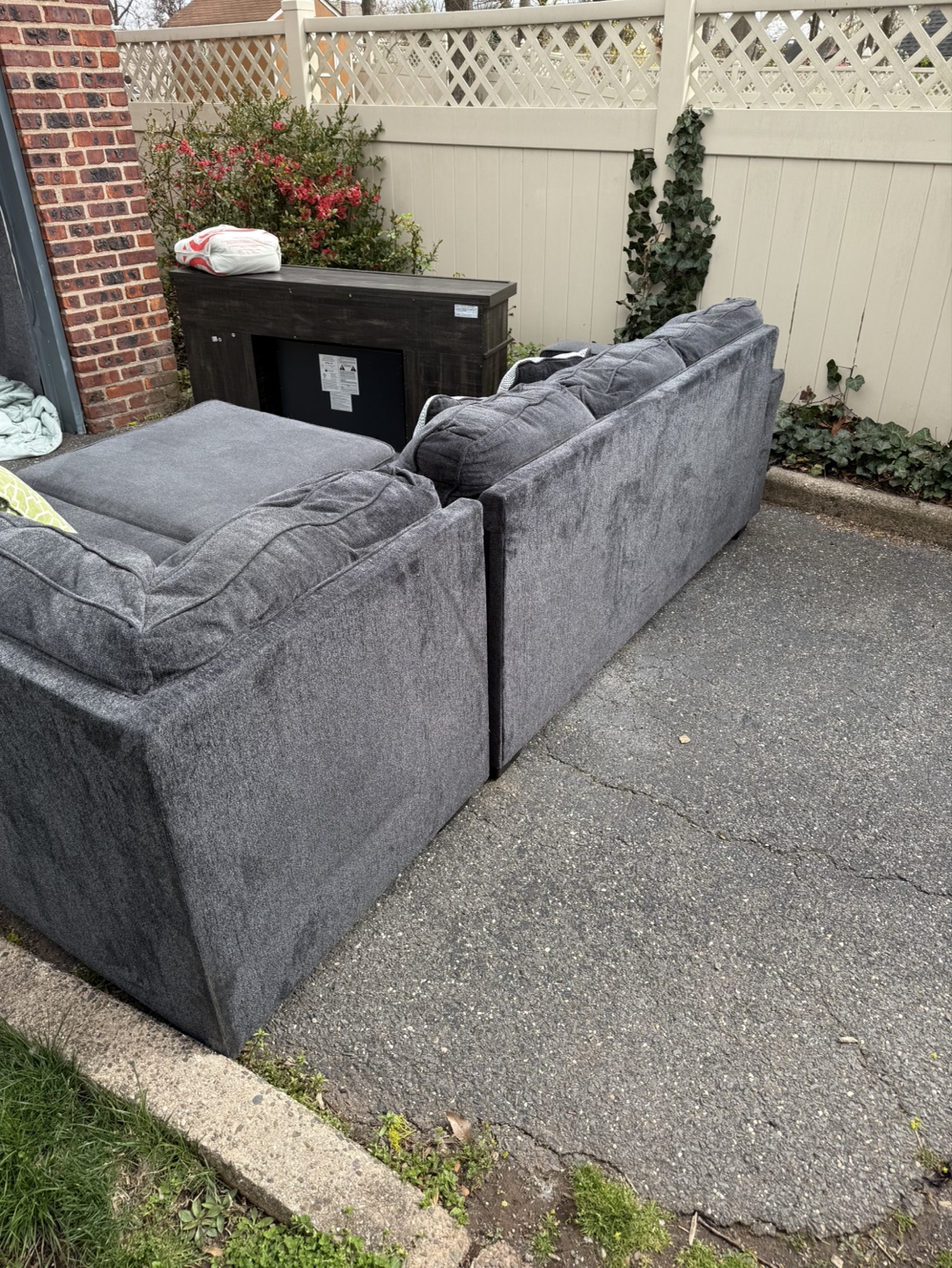 Dark Gray Sectional Sofa with Ottoman - photo 4