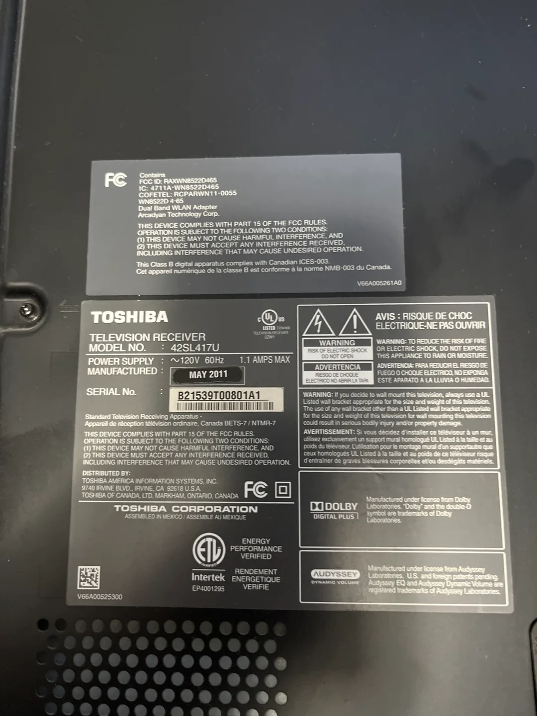 Toshiba 42 Inch LCD HDTV - 42SL417U image indicator(5)