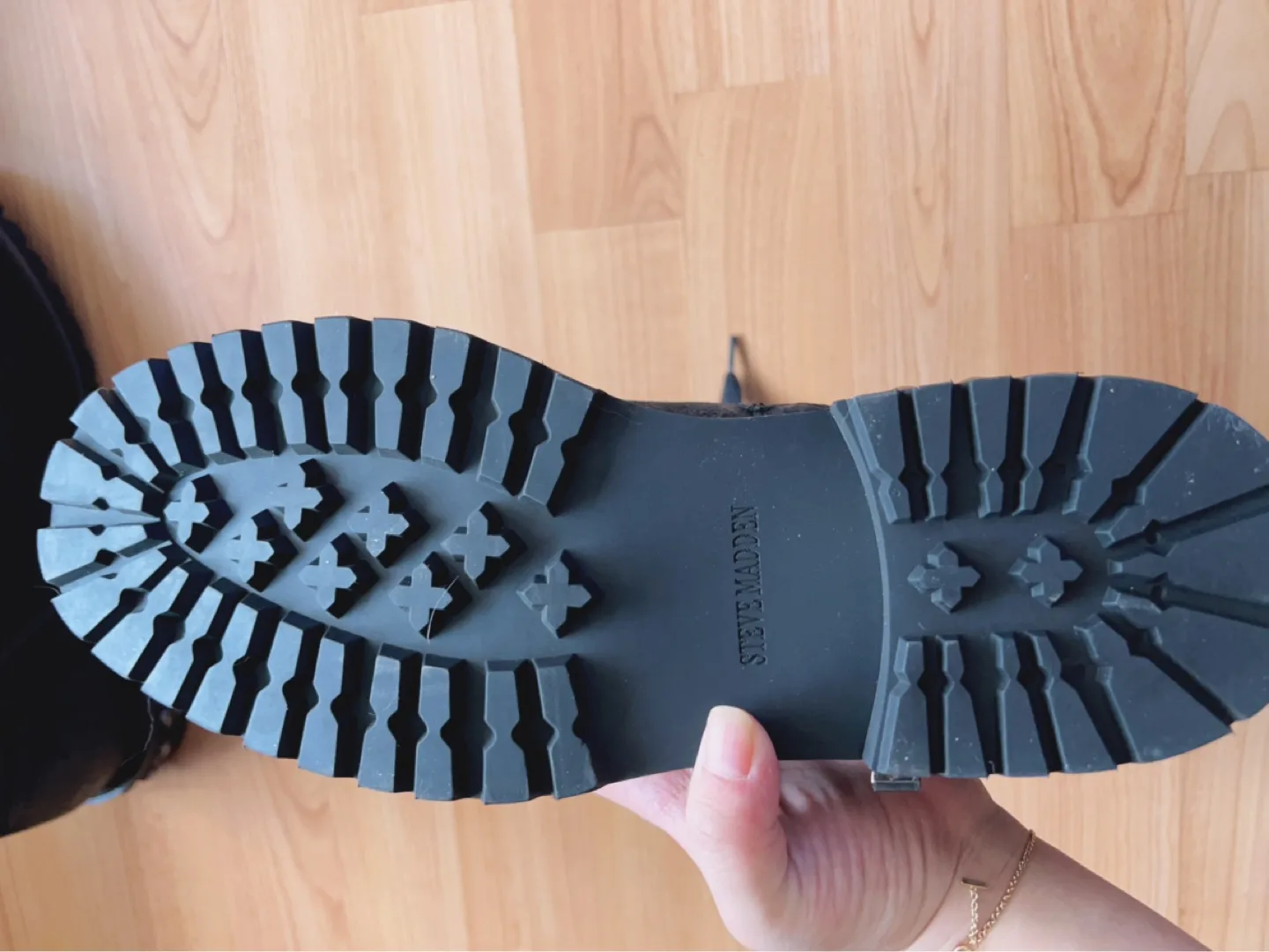 Steve Madden Black Combat Boots image indicator(3)