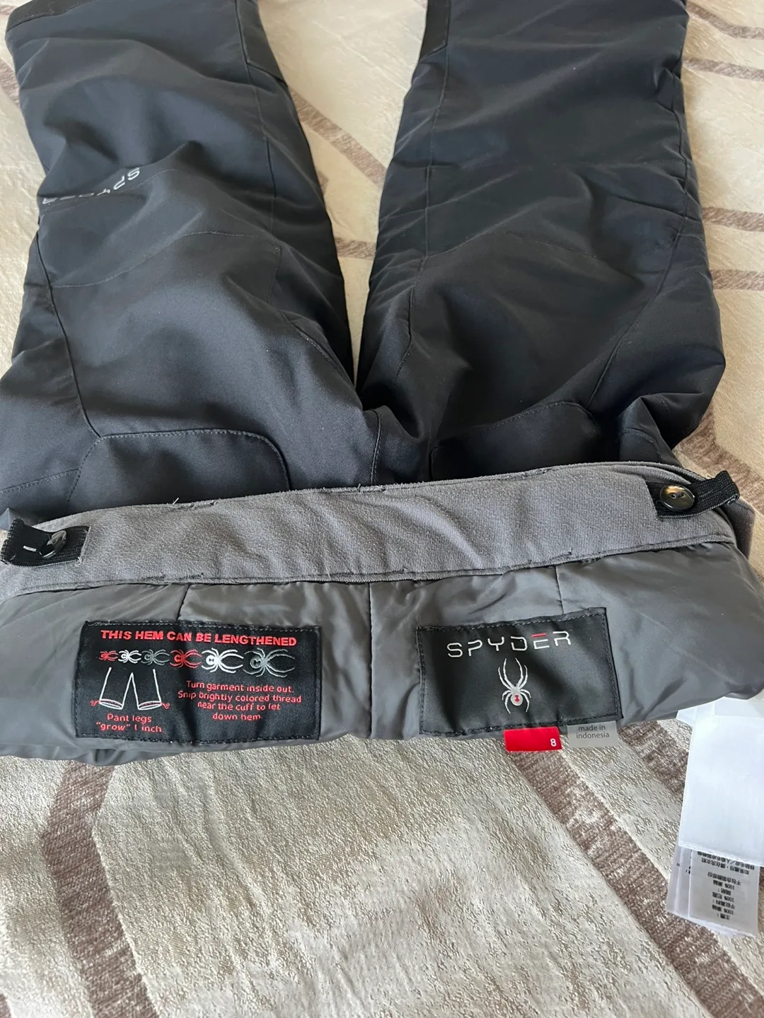 Spyder girl' s Size 8 Black Snow Pants image indicator(3)