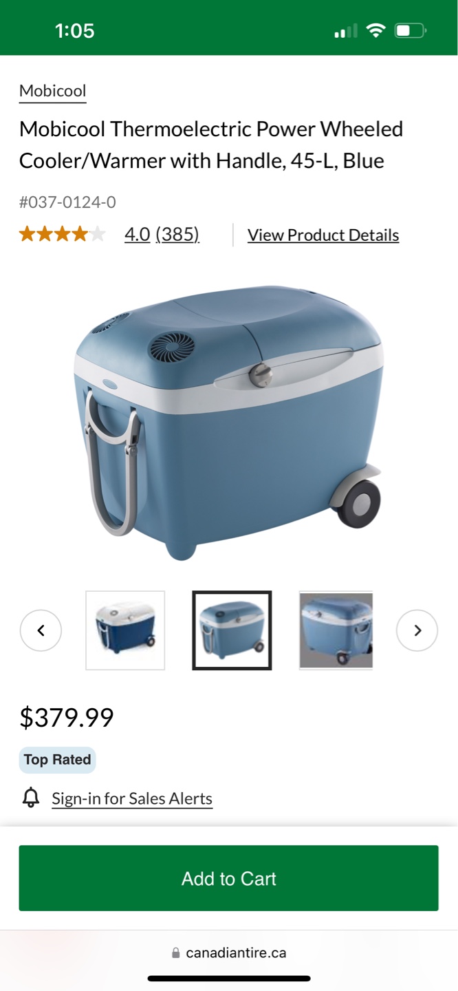 Mobicool 45-Litre Wheeled Thermoelectric Cooler/Warmer