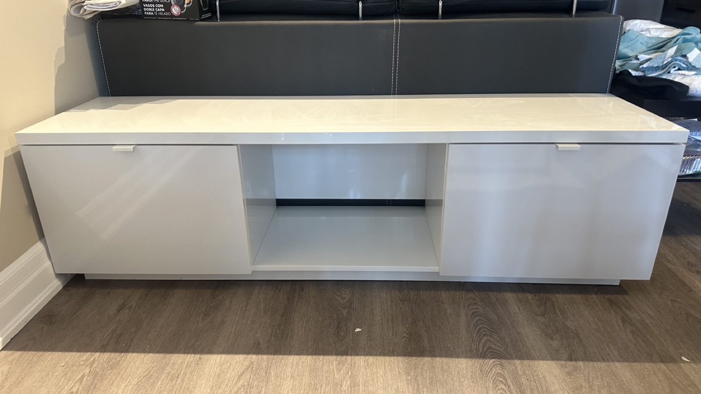 White Modern TV Stand/Media Console - photo 4