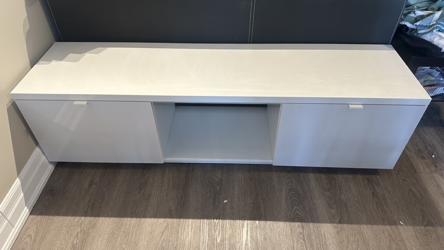 White Modern TV Stand/Media Console - photo 2