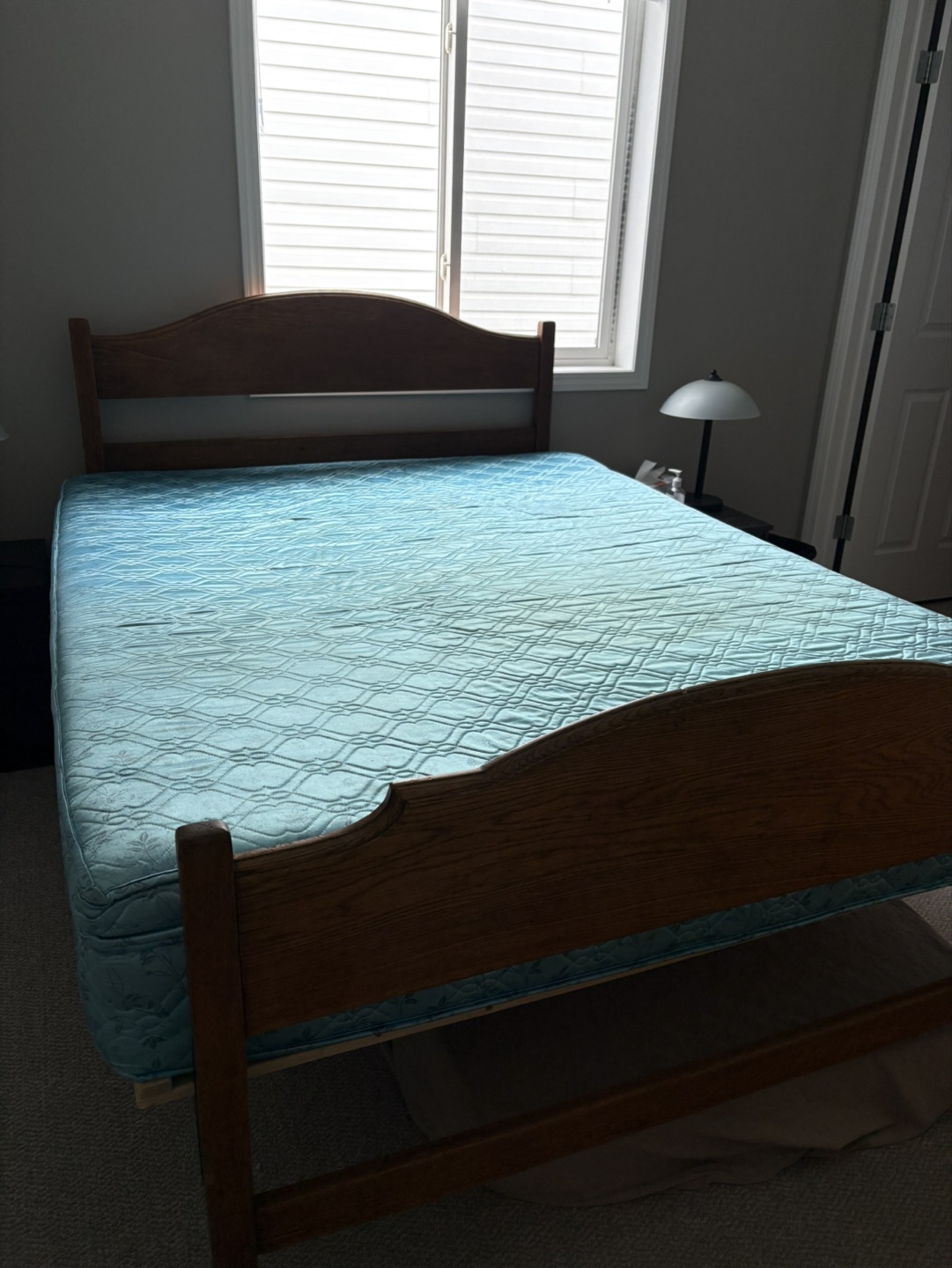 Queen bed frame with mattress