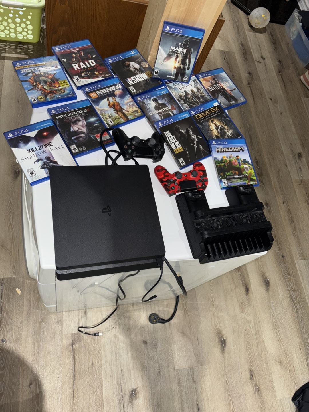 PS4 Slim Console Bundle with Games and Controllers