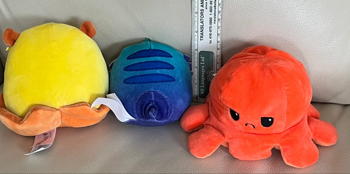 3 Squishmallows - Octopus, Yellow Sea Squirt, Blue Fish image indicator(3)