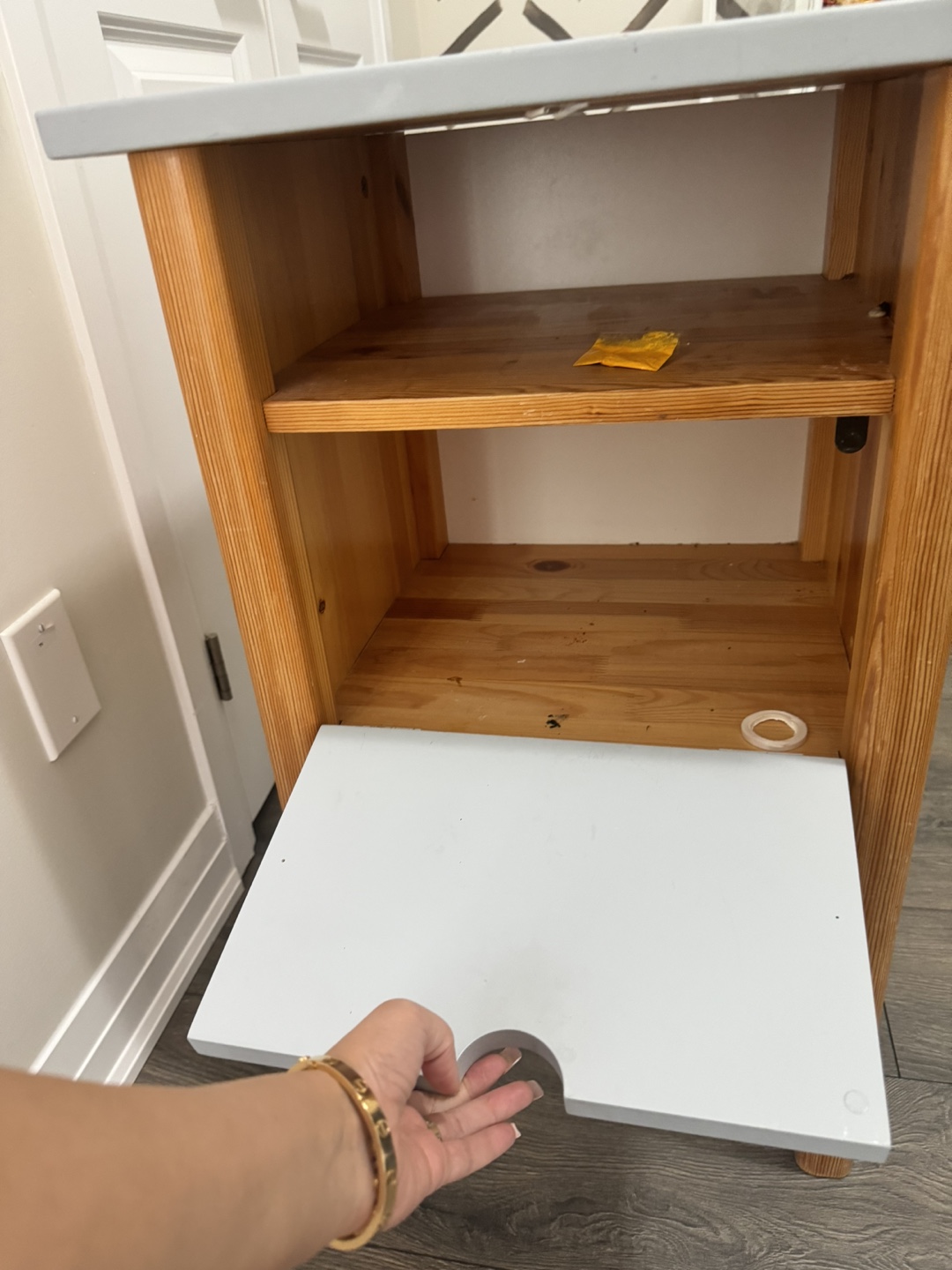 Small wooden table with drawer