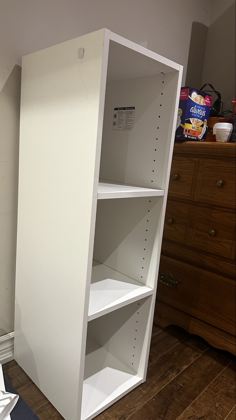 White 3-shelf bookcase