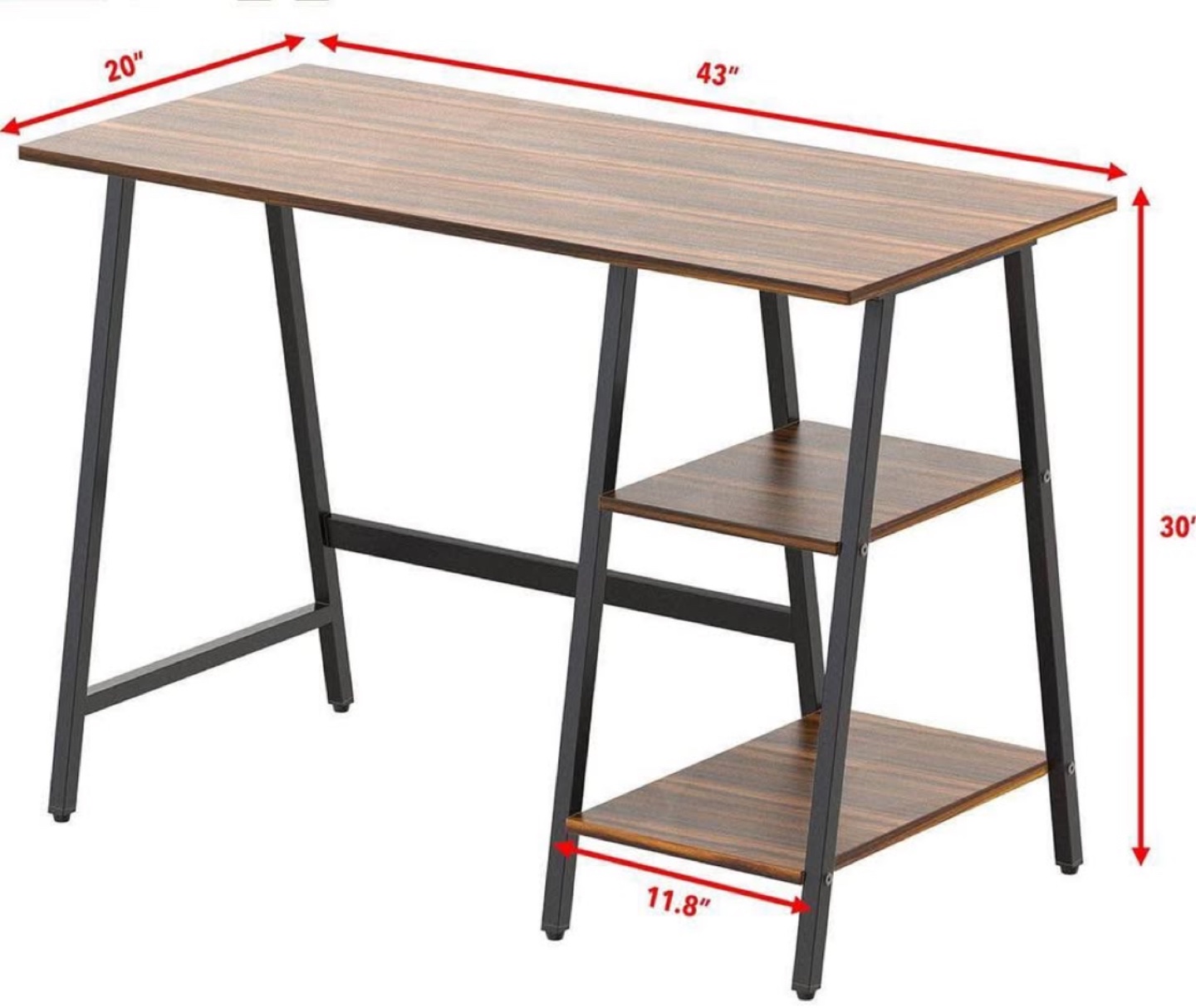 Modern Computer Desk with Storage Shelves