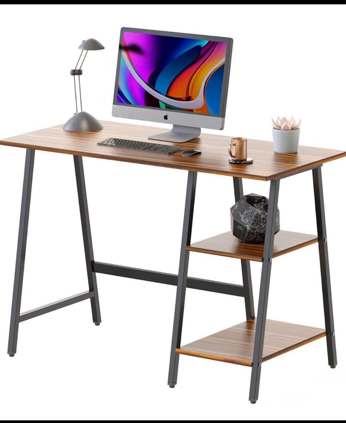 Modern Computer Desk with Storage Shelves - photo 2