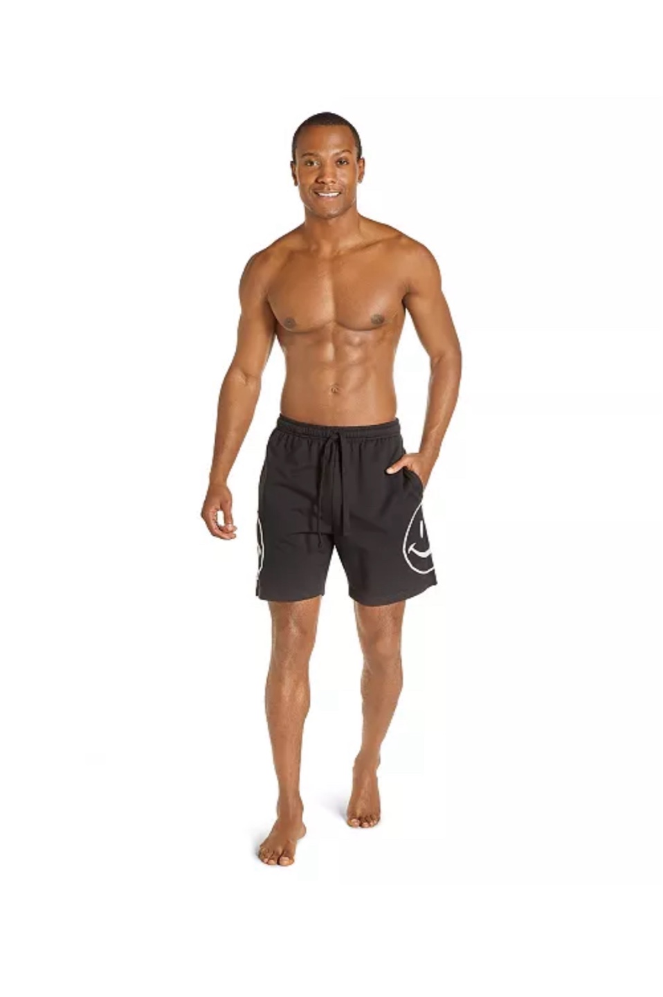 Men's Black Smiley Face Shorts - photo 2