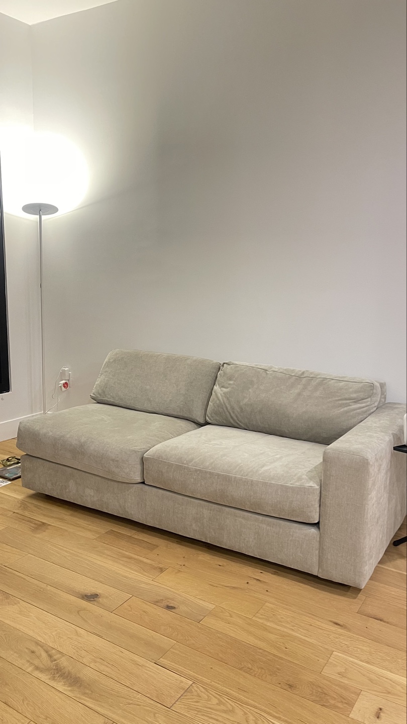 West Elm Chaise Sectional Sofa - Light Grey - photo 2