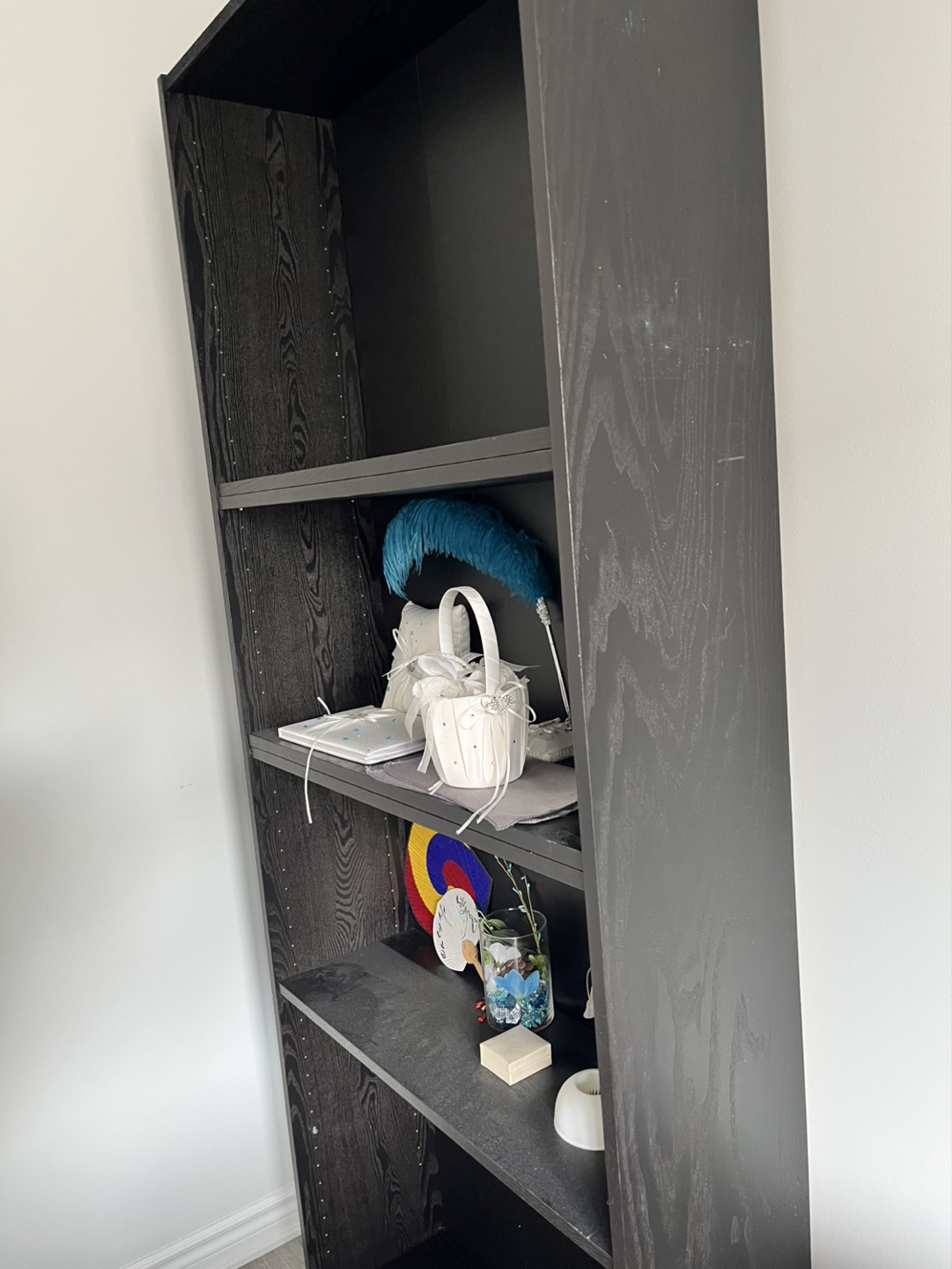 Black Bookshelf - Tall Storage Unit - photo 2