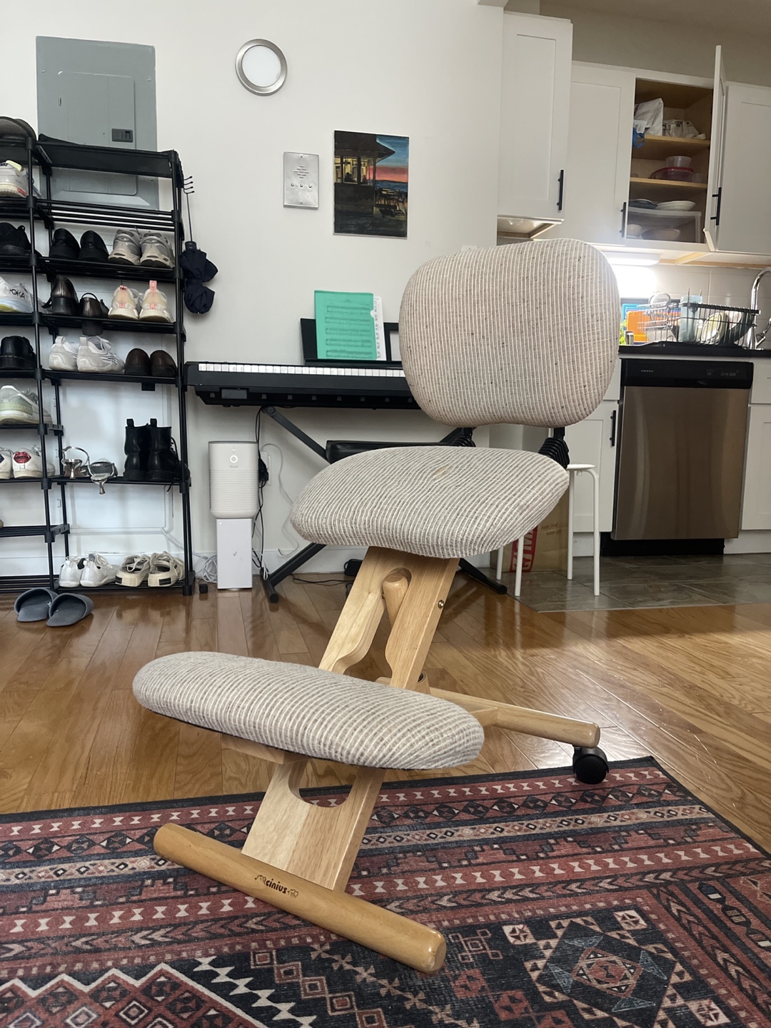 Used Kneeling Chair with Wooden Frame