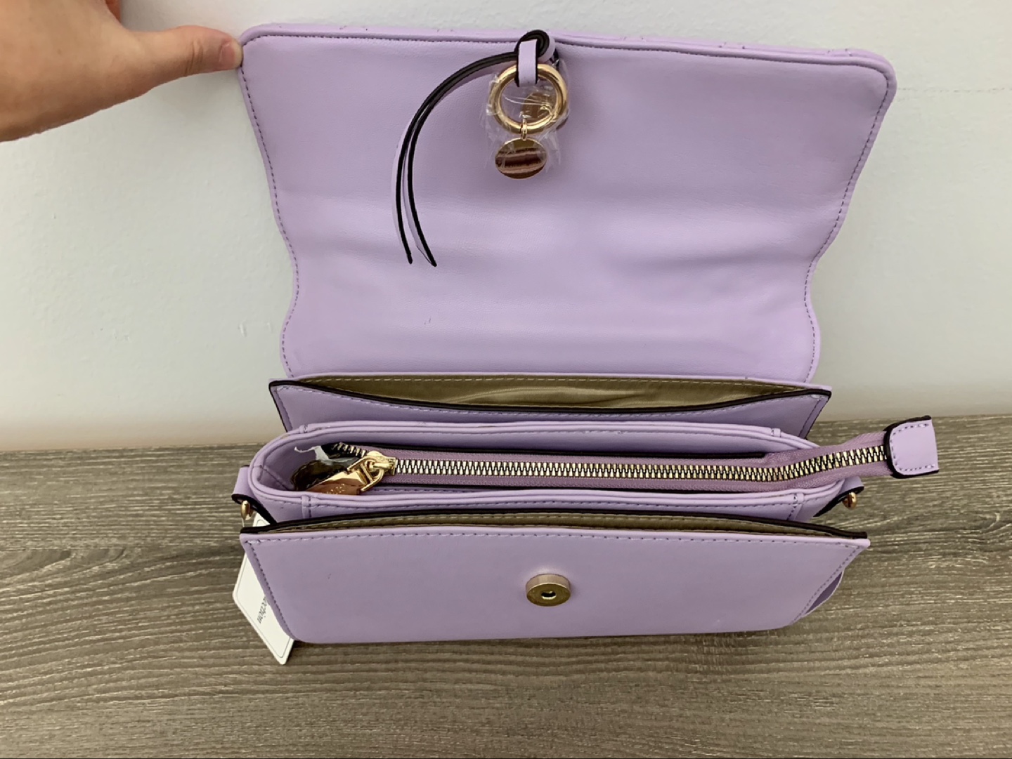 Lavender Quilted Crossbody Bag - photo 3