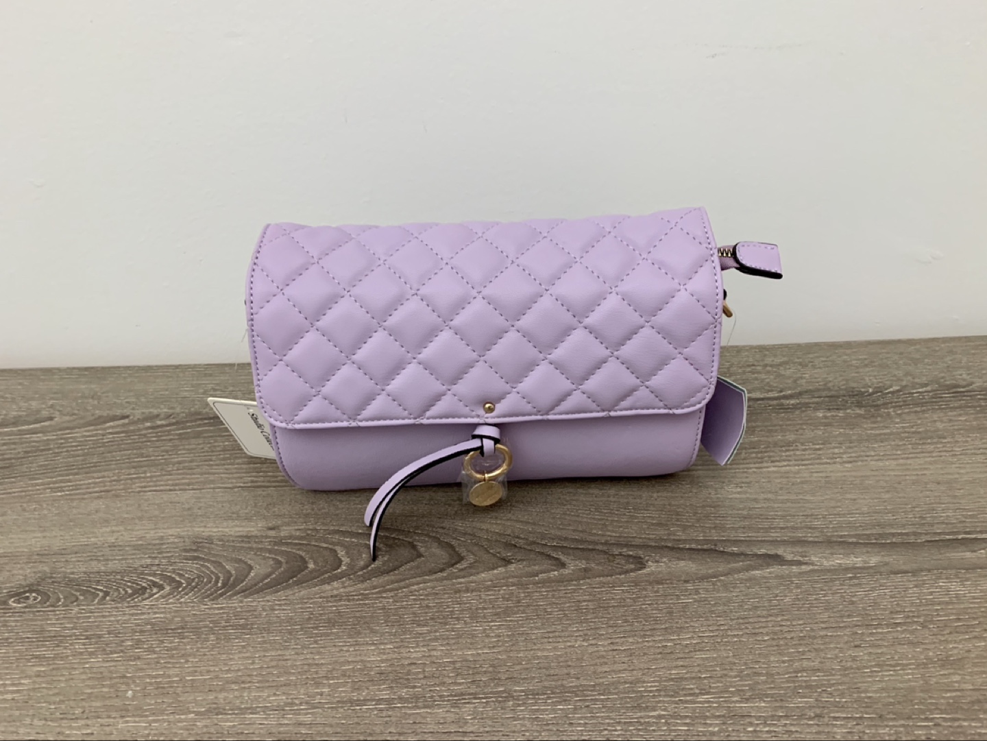 Lavender Quilted Crossbody Bag