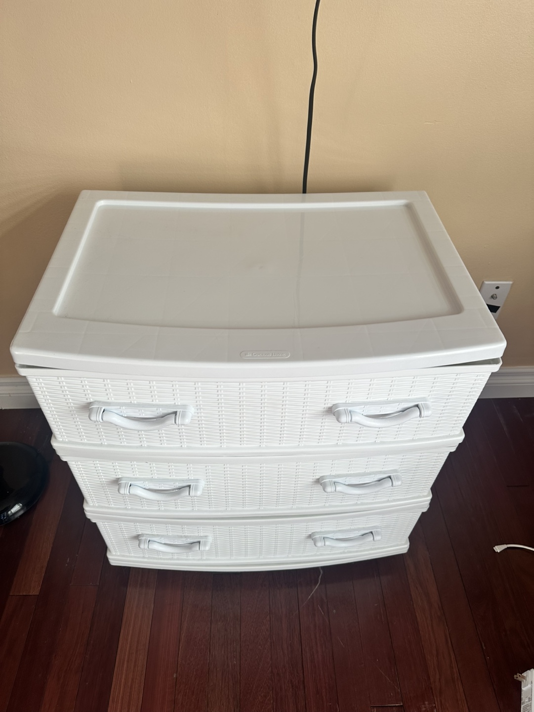 White 3-Drawer Plastic Storage with Wheels - photo 2