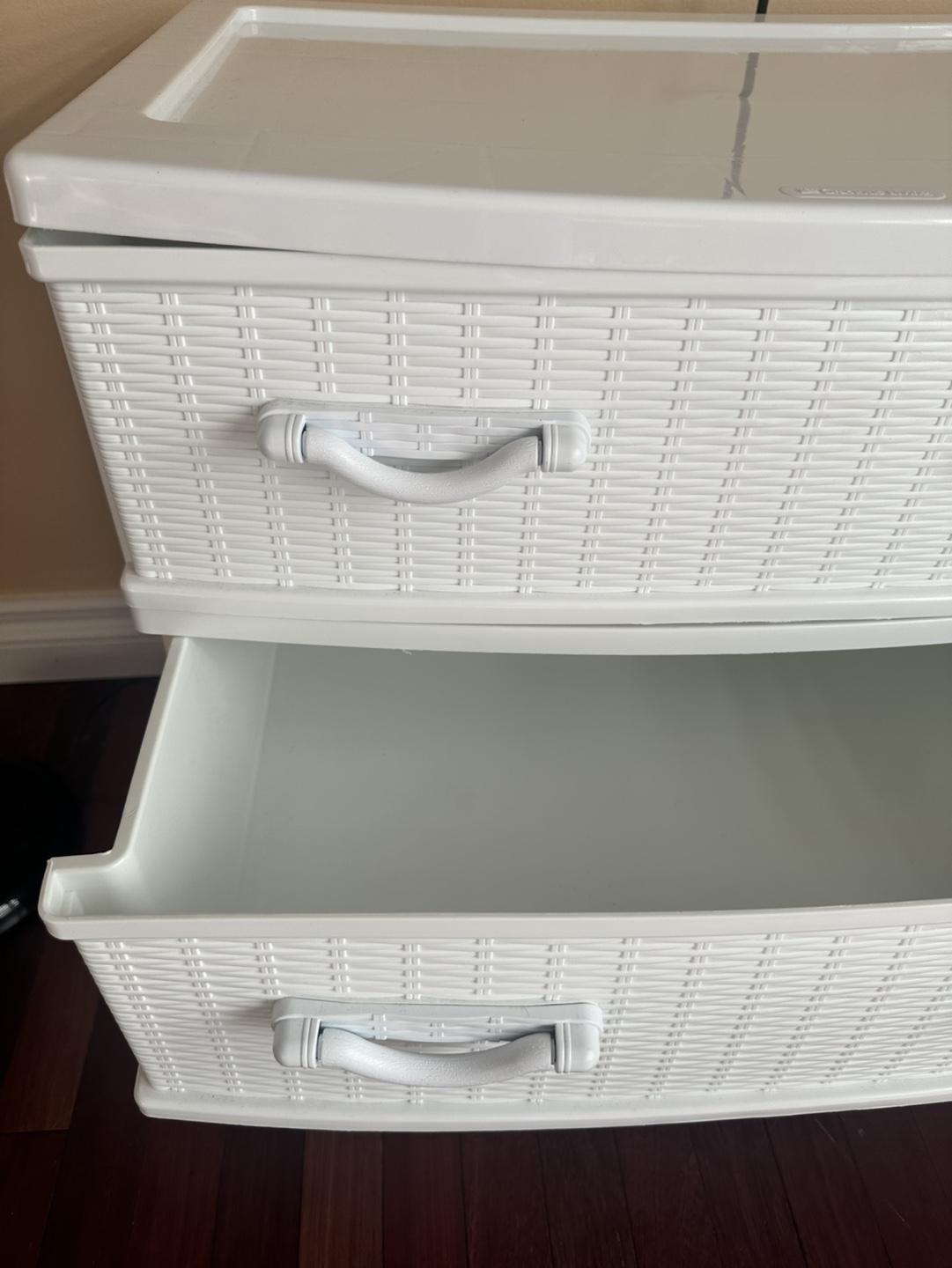 White 3-Drawer Plastic Storage with Wheels - photo 3