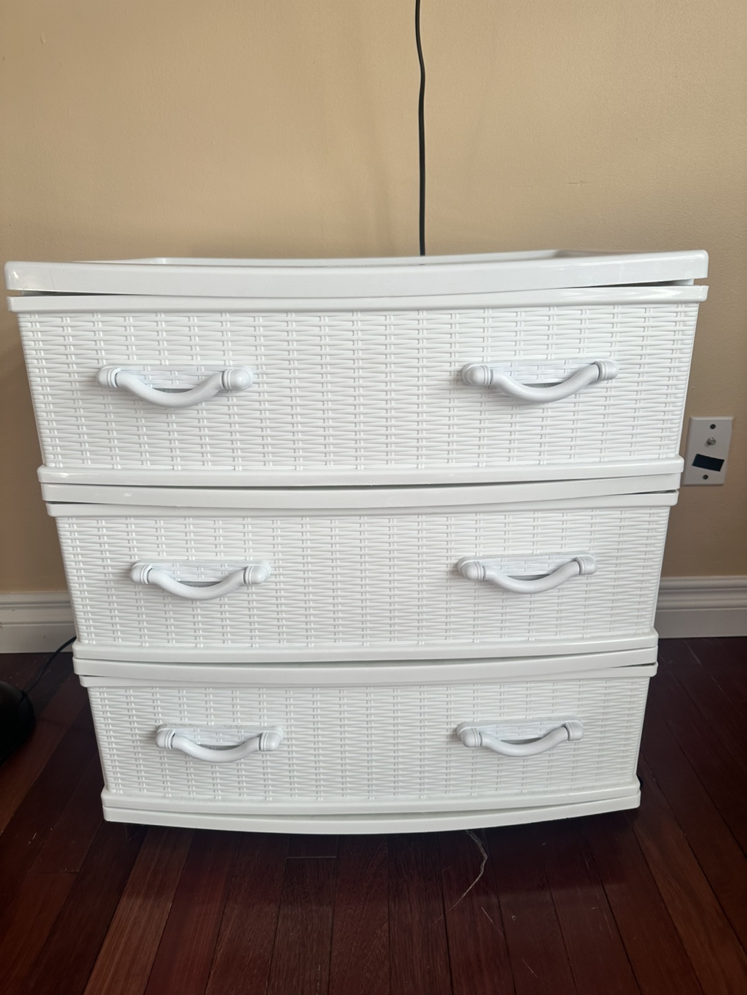 White 3-Drawer Plastic Storage with Wheels