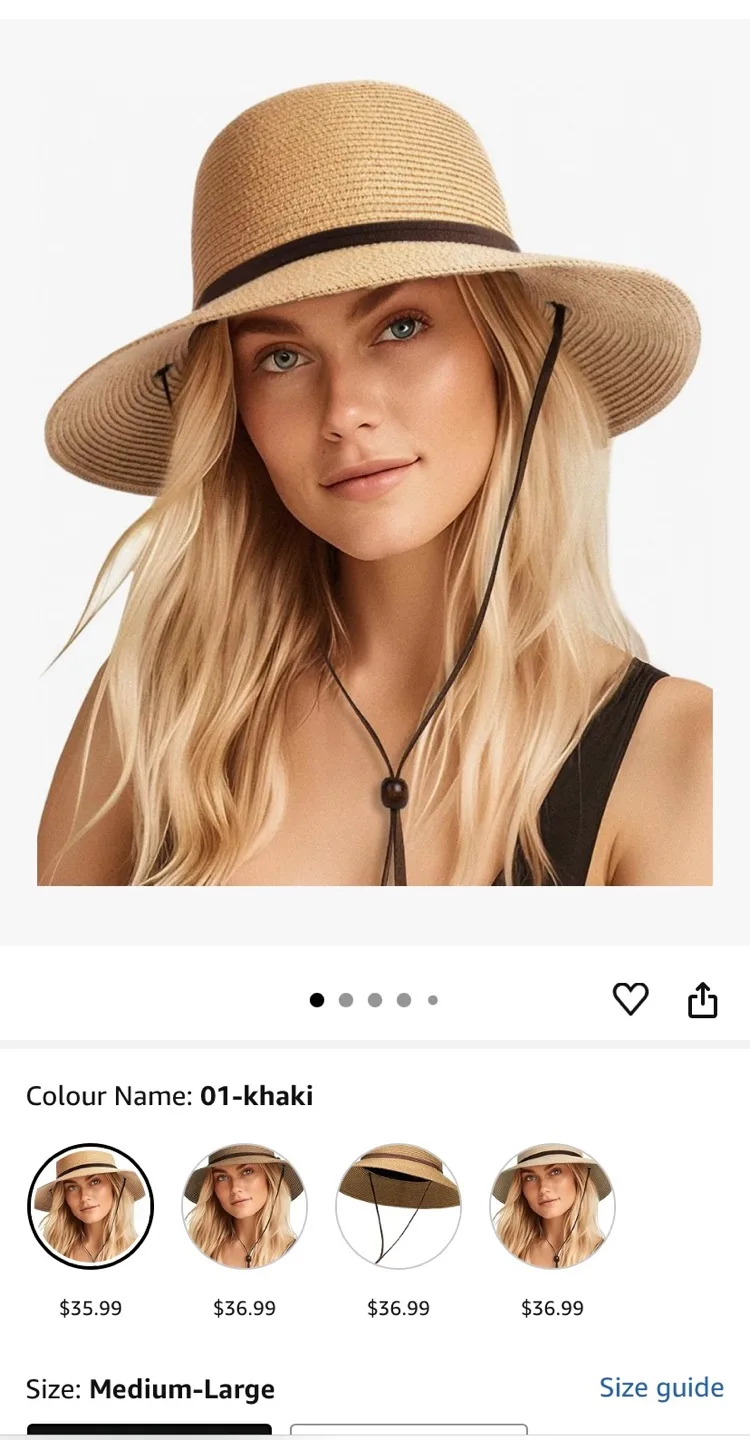 Furtalk UPF 80+ Sun Hat - Khaki - Medium-Large image indicator(2)