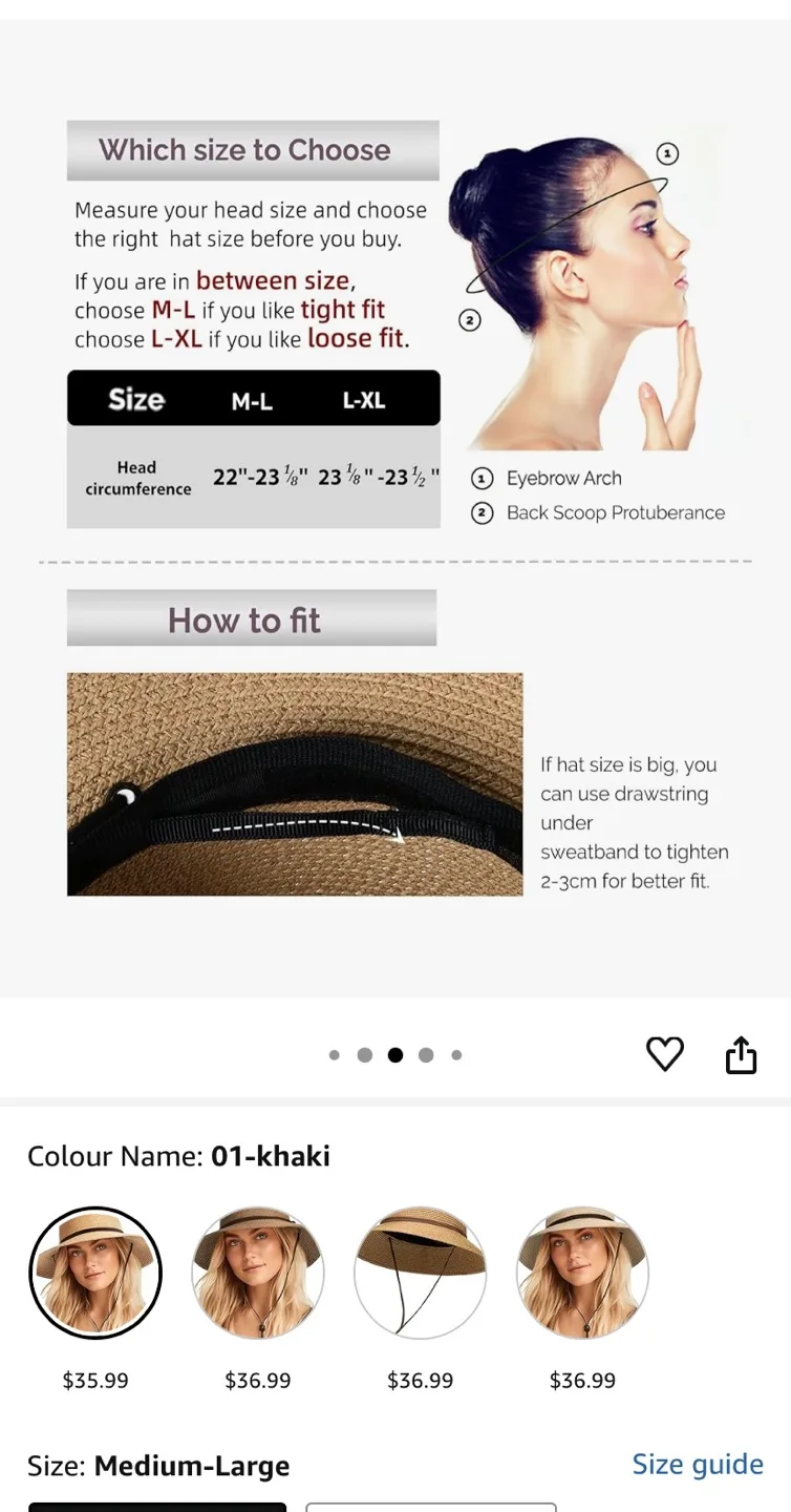 Furtalk UPF 80+ Sun Hat - Khaki - Medium-Large image indicator(6)