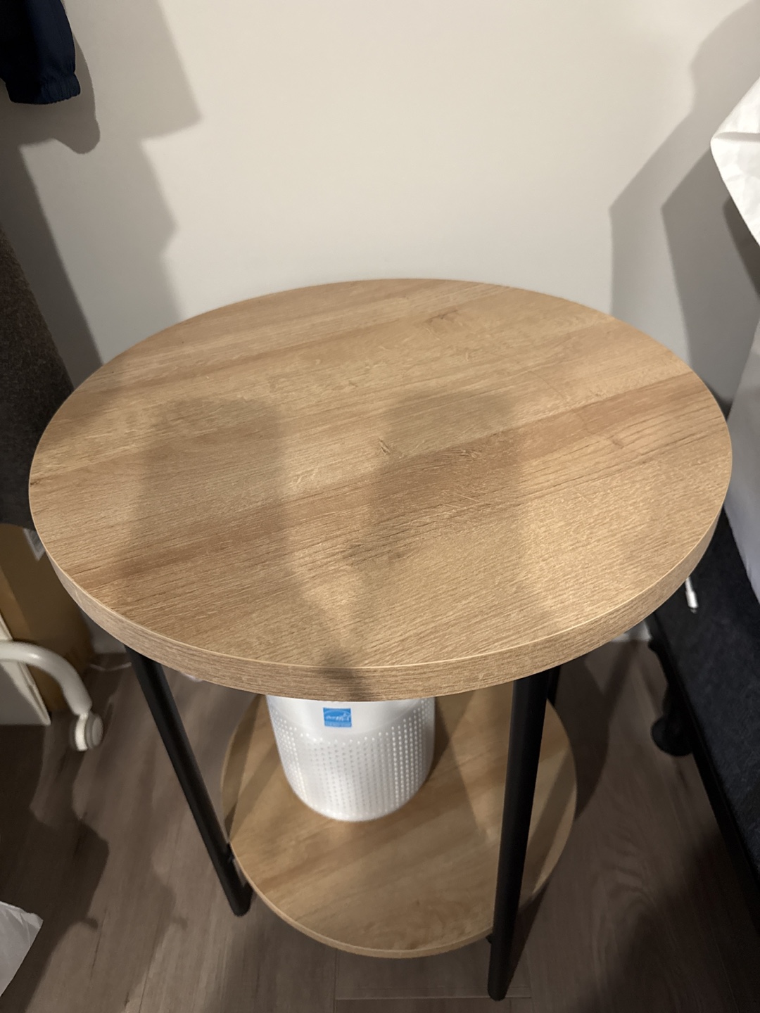 Round Side Table with Shelf - photo 2