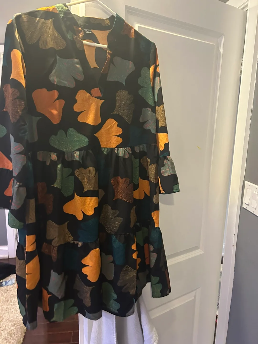 SHEIN Ginkgo Leaf Print Mini Dress image indicator(3)