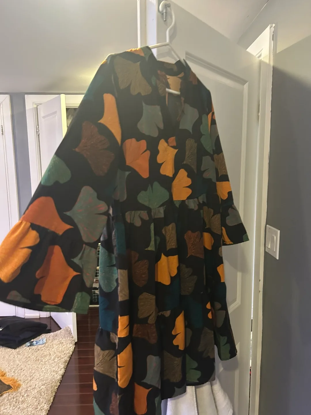 SHEIN Ginkgo Leaf Print Mini Dress image indicator(2)