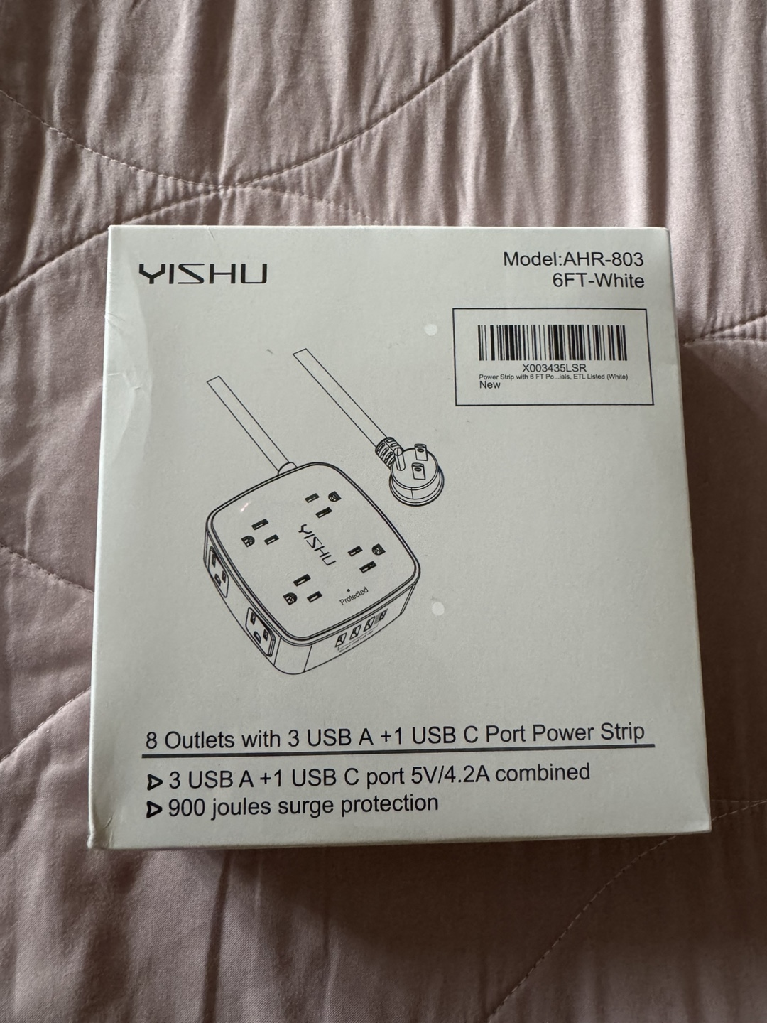 YISHU 8 Outlet Surge Protector Power Strip with USB Ports